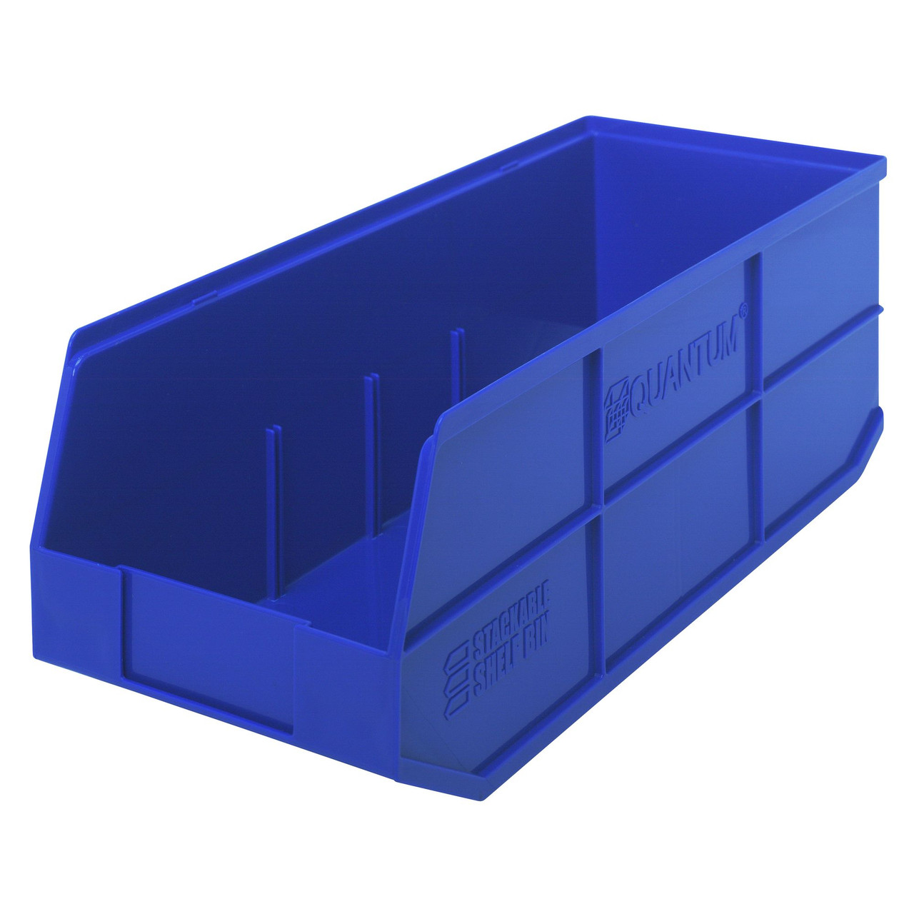 Blue Stackable Shelf Bin 20.5'' L x 8.25'' W x 7'' H Case of 6 (20.5 in W x 7 in D x 8.25 in H)