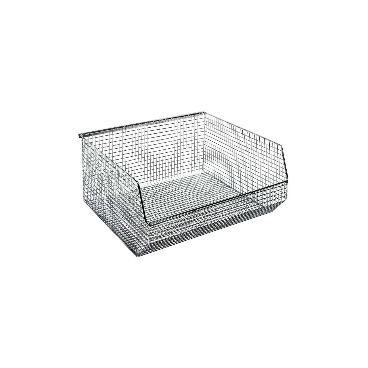 Chrome Ultra Mesh Stack and Hang Bin 14.5'' D x 16.25'' W x 7'' H Case of 5 (14.5 in W x 7 in D x 16.25 in H)