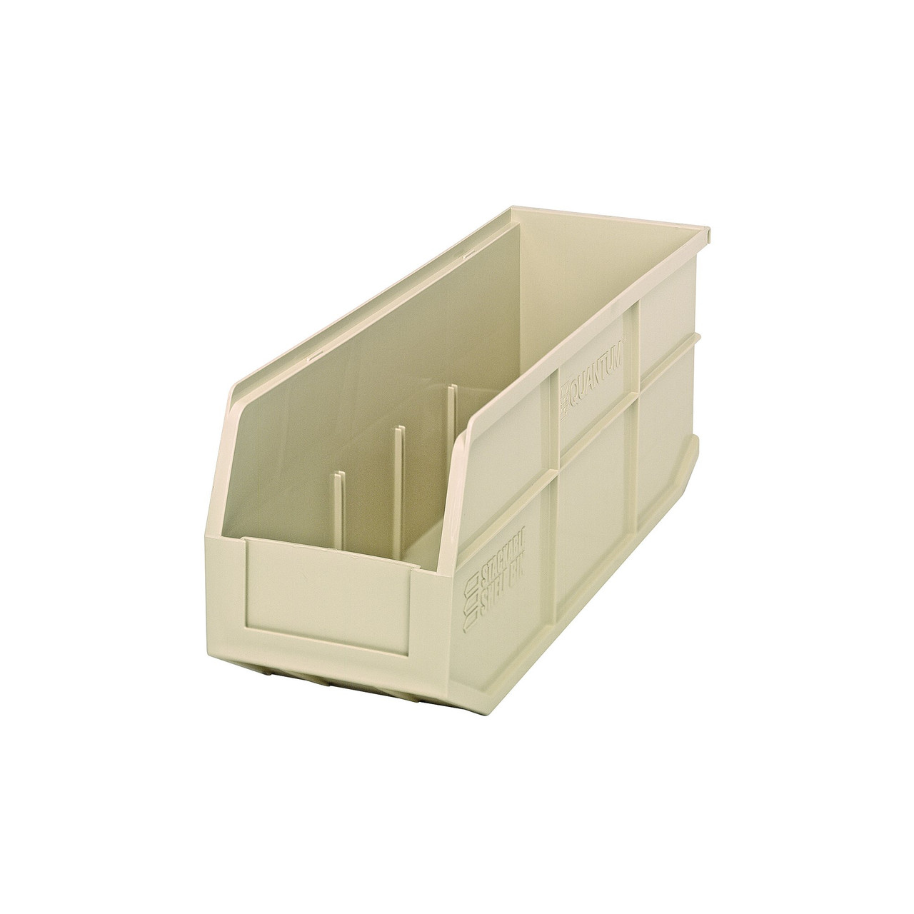 Ivory Stackable Shelf Bin 18'' L x 6'' W x 7'' H Case of 6 (18 in W x 7 in D x 6 in H)