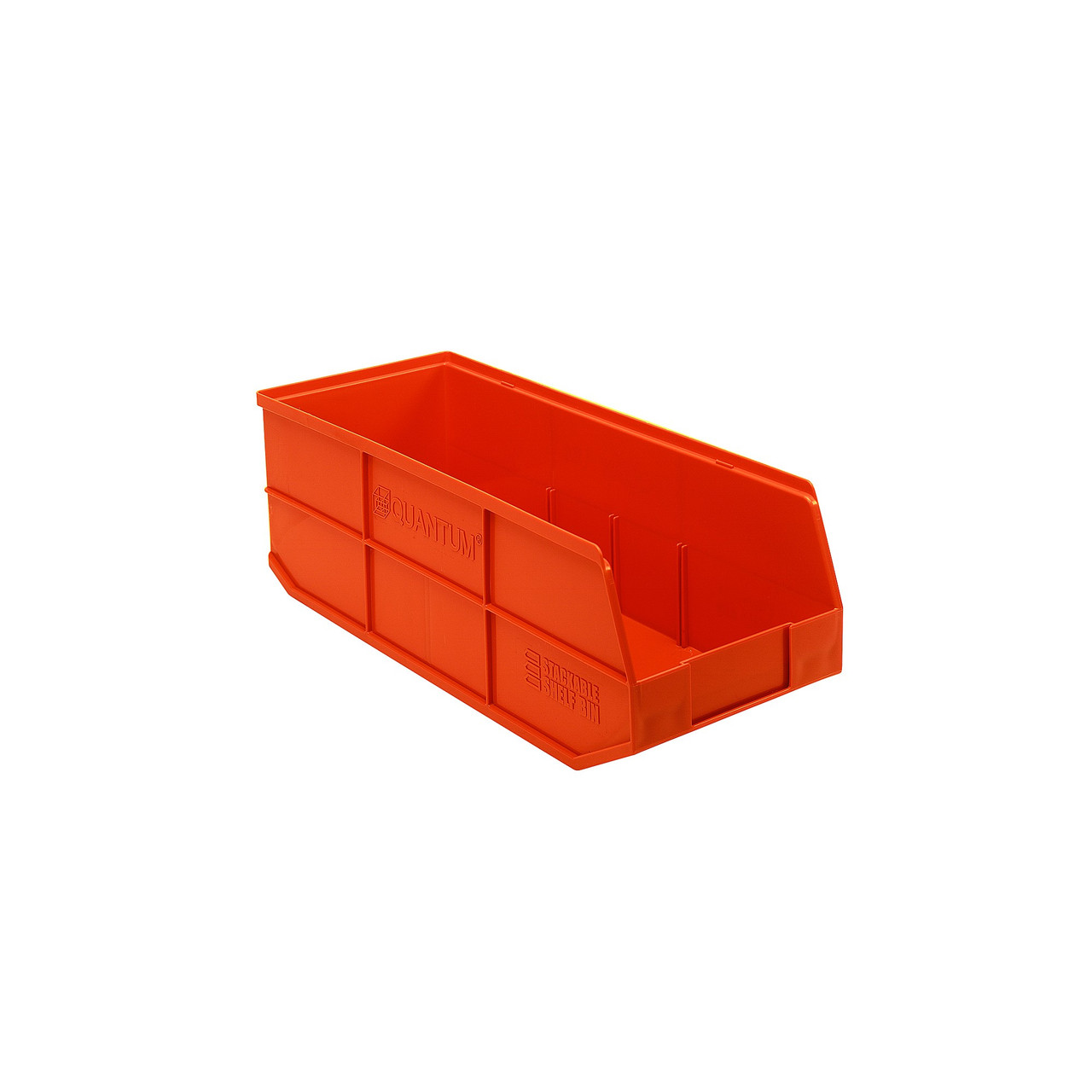 Orange Stackable Shelf Bin 20.5'' L x 8.25'' W x 7'' H Case of 6 (20.5 in W x 7 in D x 8.25 in H)