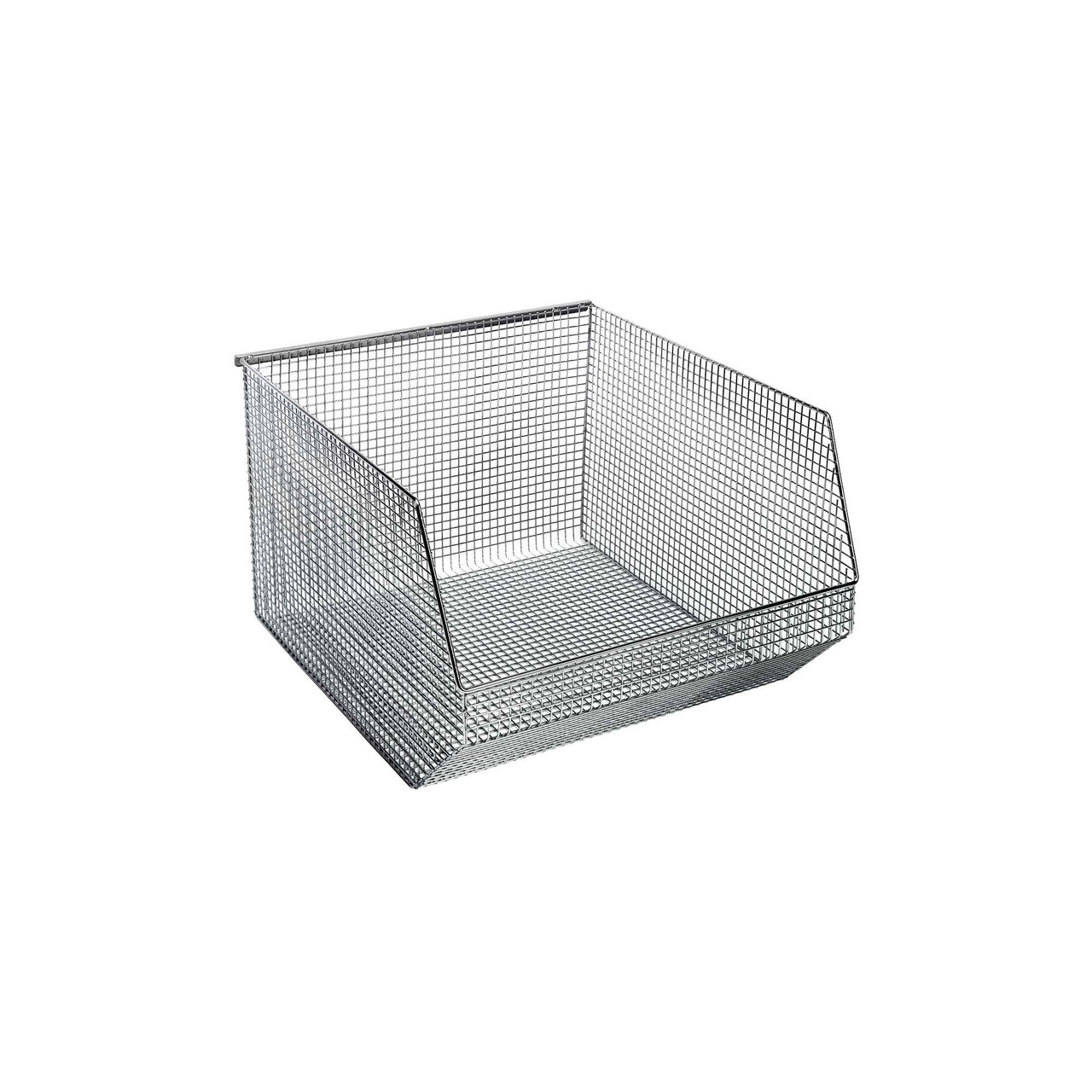 Chrome Ultra Mesh Stack and Hang Bin 18.5'' D x 17'' W x 11.25'' H Case of 5 (18.5 in W x 11.25 in D x 17 in H)