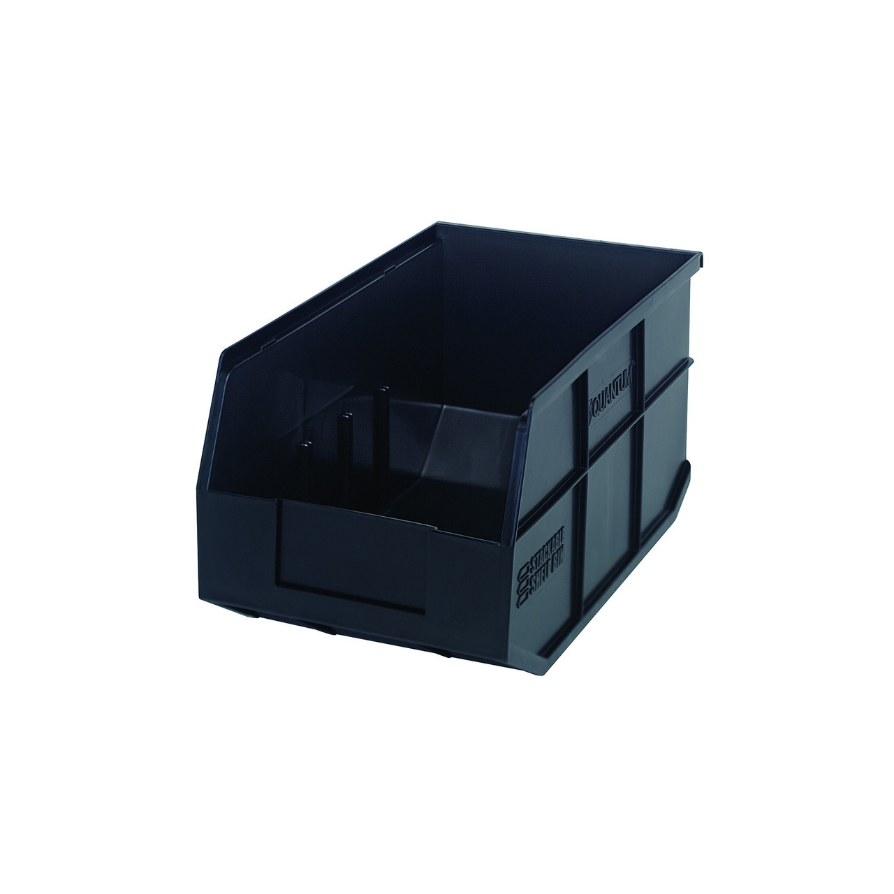 Black Stackable Shelf Bin 14'' L x 8.25'' W x 7'' H Case of 12 (14 in W x 7 in D x 8.25 in H)