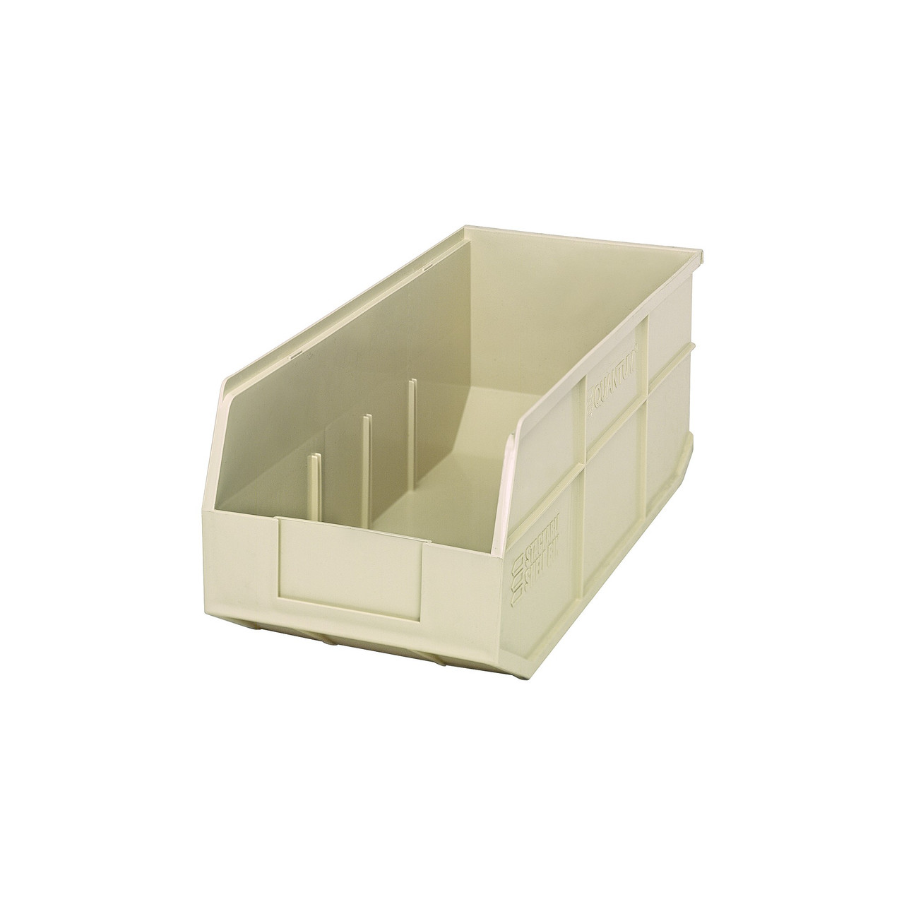 Ivory Stackable Shelf Bin 18'' L x 8.25'' W x 7'' H Case of 6 (18 in W x 7 in D x 8.25 in H)