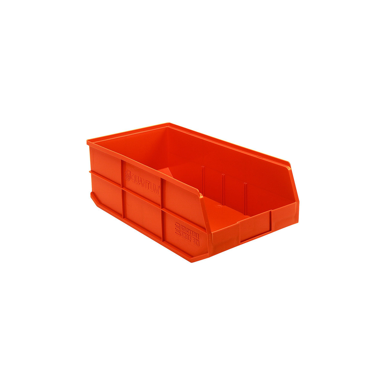 Orange Stackable Shelf Bin 20.5'' L x 11'' W x 7'' H Case of 6 (20.5 in W x 7 in D x 11 in H)