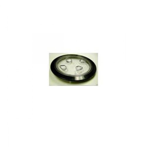 8 Inch Inspection Lid - Black Collar, Clear Lid