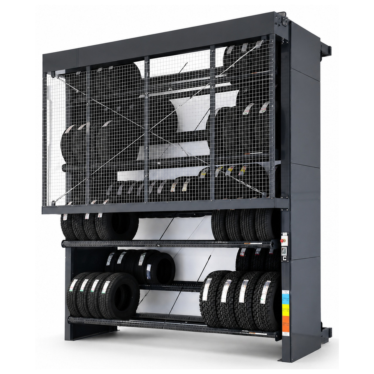 Vertical Tire Carousel - 28 inch Max Tire Diameter - Approximately 184 Tire Capacity