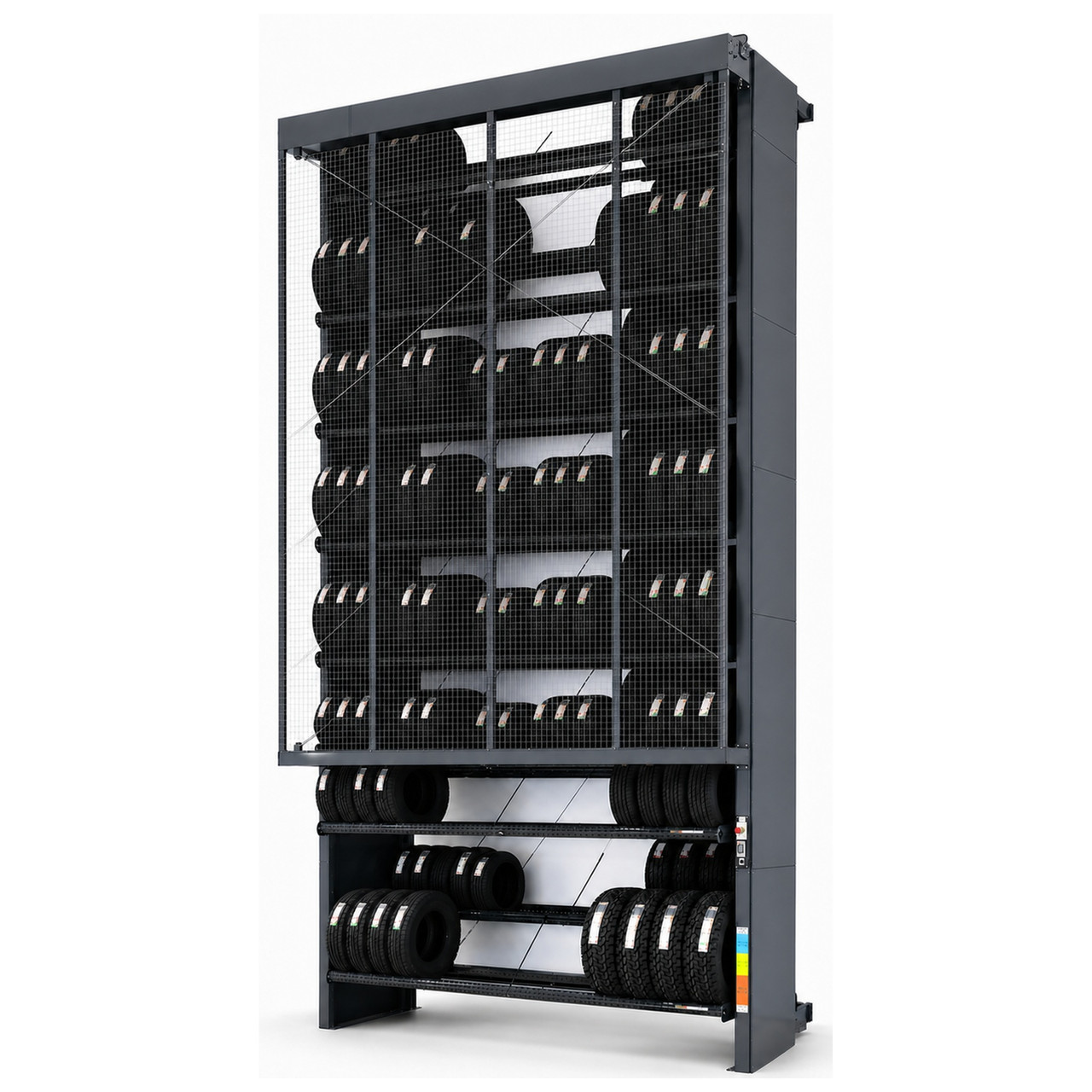 Vertical Tire Carousel - 28 inch Max Tire Diameter - Approximately 314 Tire Capacity