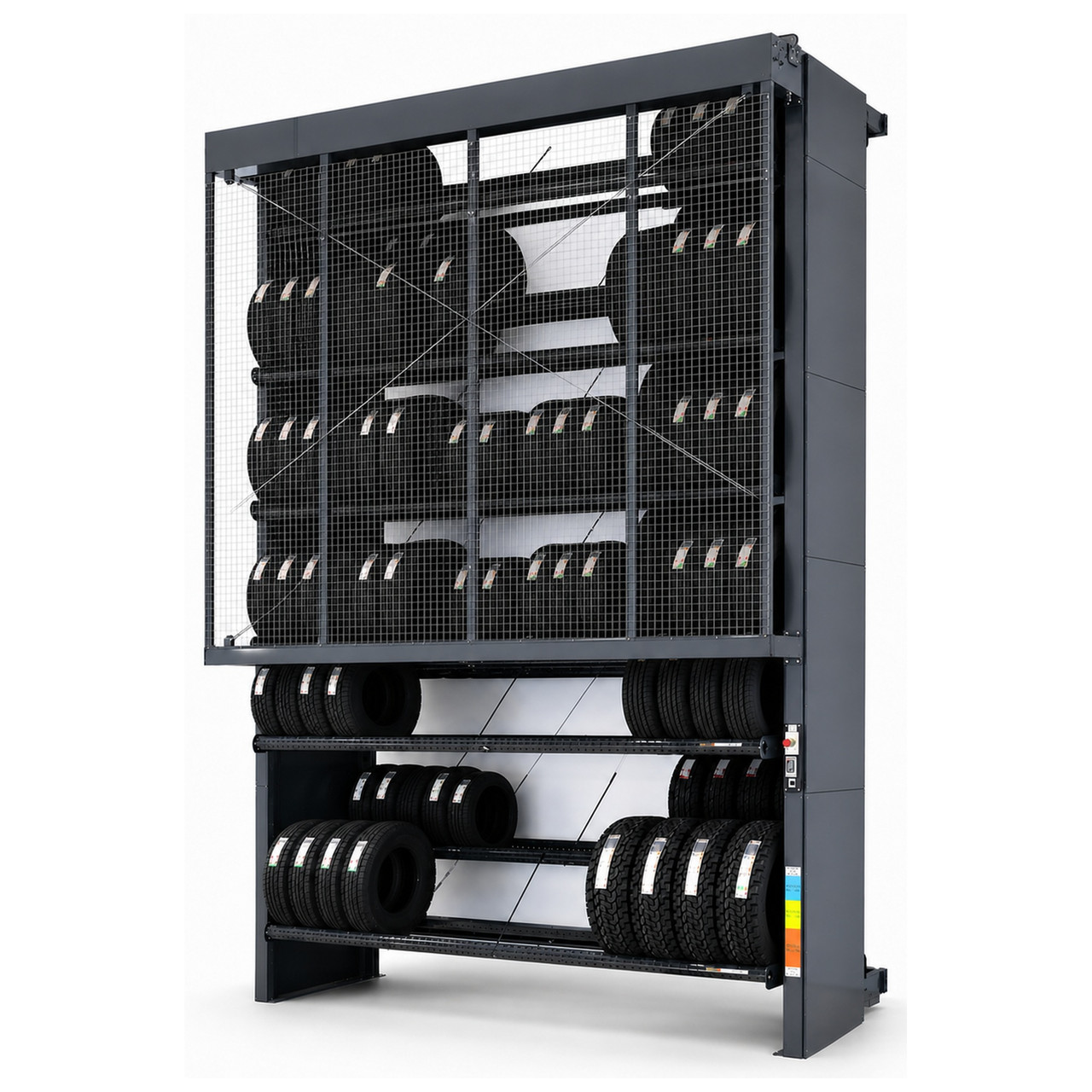 Vertical Tire Carousel - 33 inch Max Tire Diameter - Approximately 210 Tire Capacity