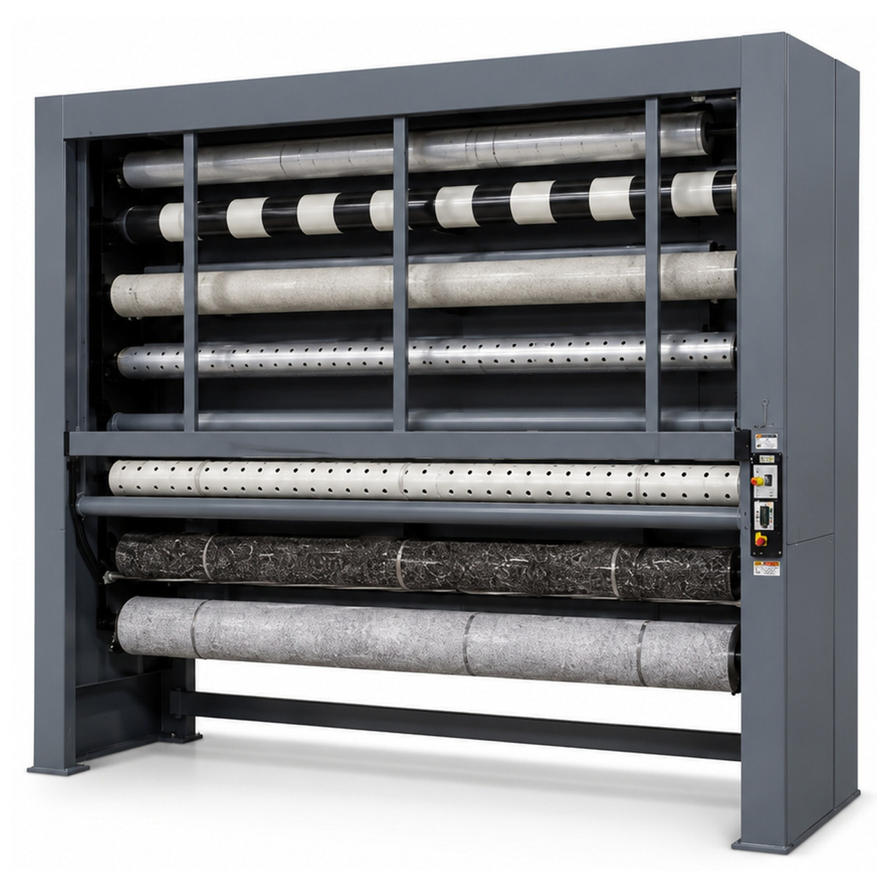 Vertical Roll Storage Carousel - 28 inch Max Roll Diameter - 7-Roll Capacity storage rack