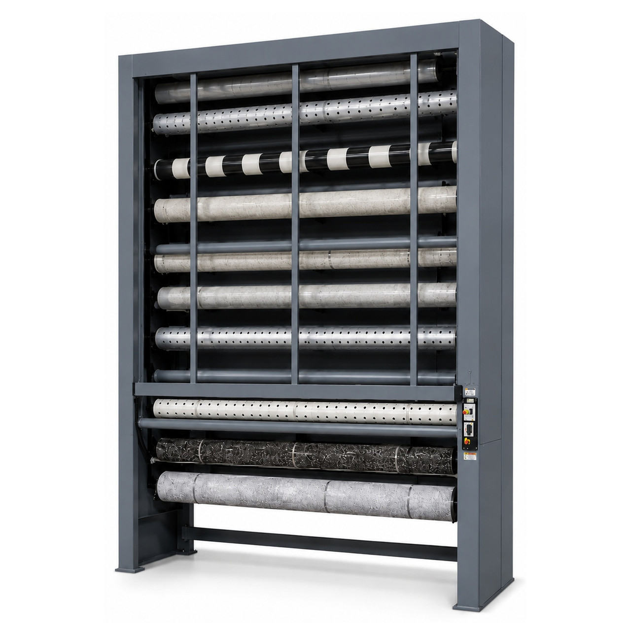 Vertical Roll Storage Carousel - 28 inch Max Roll Diameter - 14-Roll Capacity storage rack