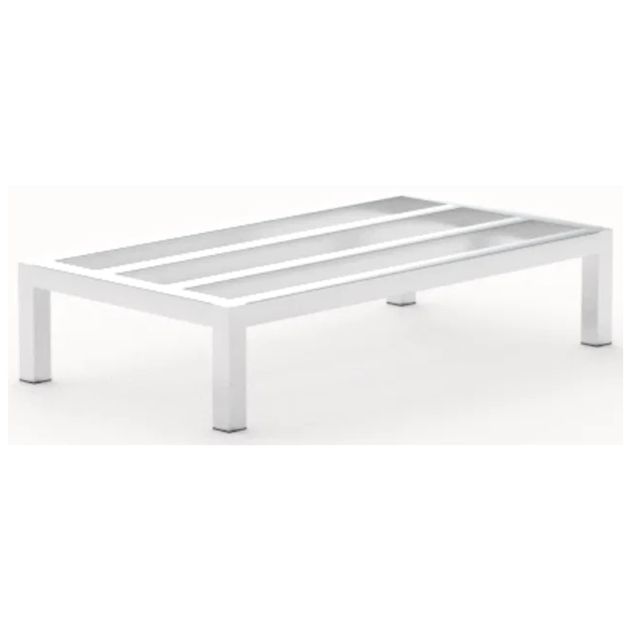 Stationary Welded Aluminum Dunnage Rack with Plastic Feet Inserts - 2000 lb Capacity storage rack