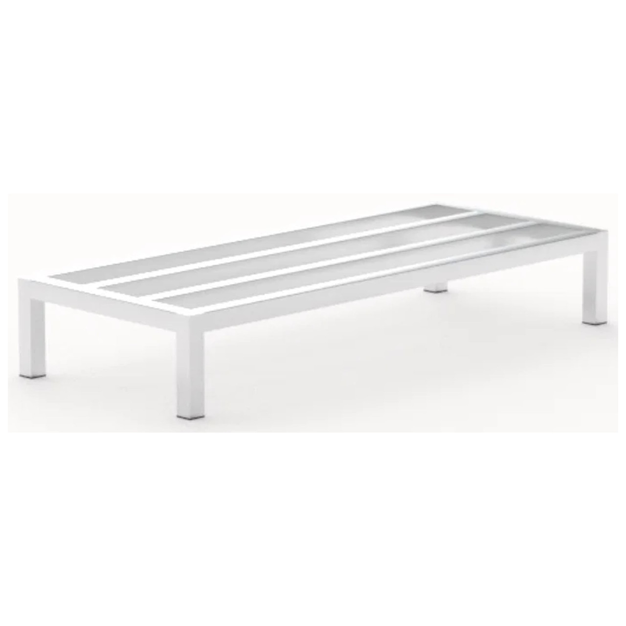 Stationary Welded Aluminum Dunnage Rack with Plastic Feet - 2,000 lb Capacity storage rack