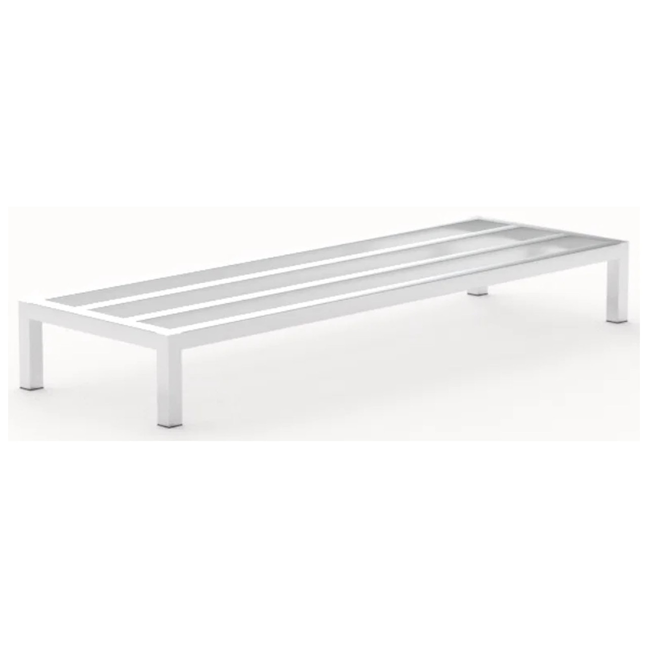 Stationary Welded Aluminum Dunnage Rack with Plastic Feet Inserts - 1,500 lb Capacity for storage