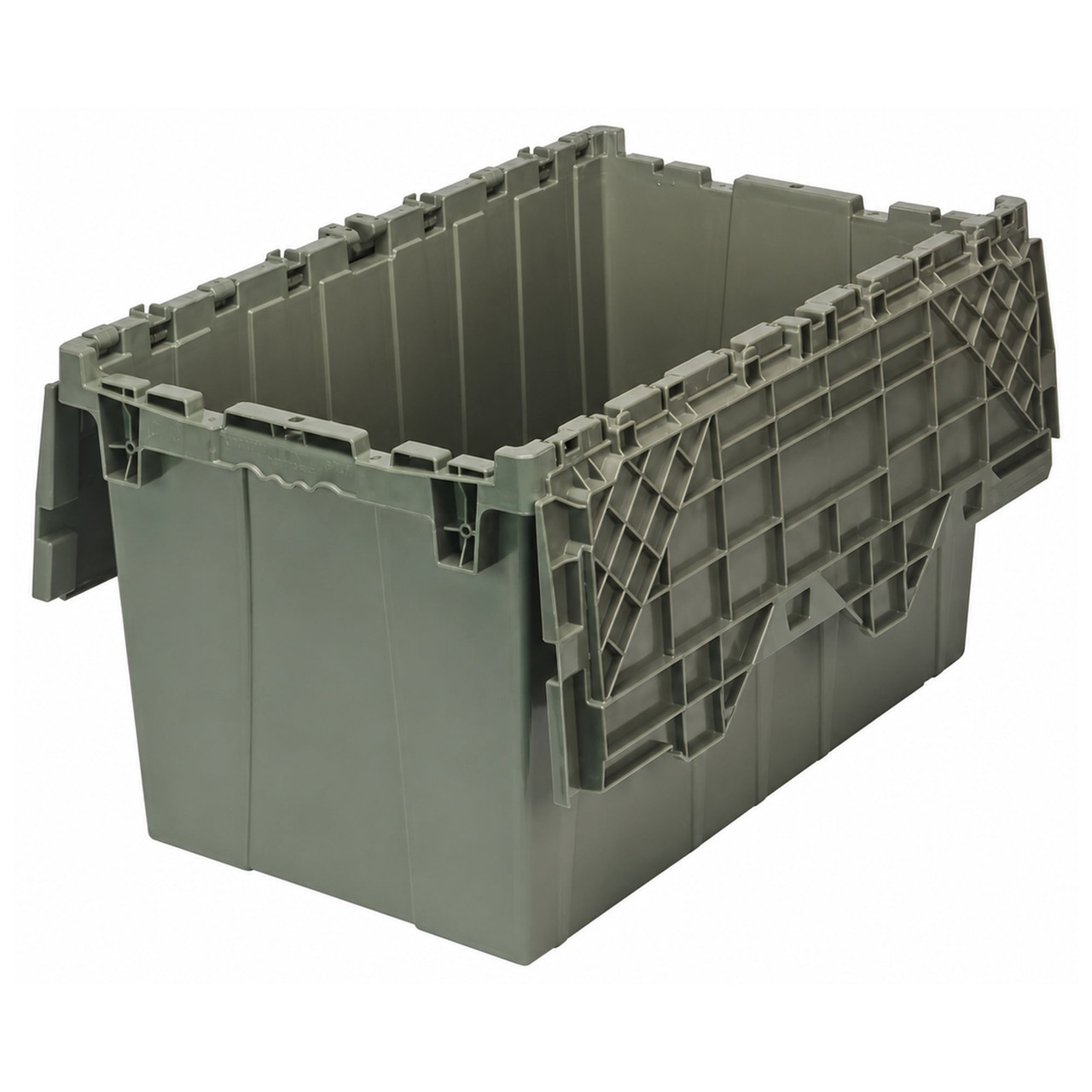 Attached Top Distribution Container - Gray - 45 lb Stack Capacity for small parts storage