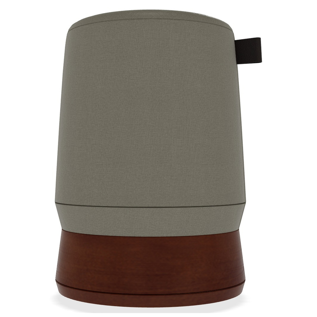MUM Tall Rock Active Seating Stool - Cinder Fabric - Dark Wood Base - Dark Chocolate Leather Handle