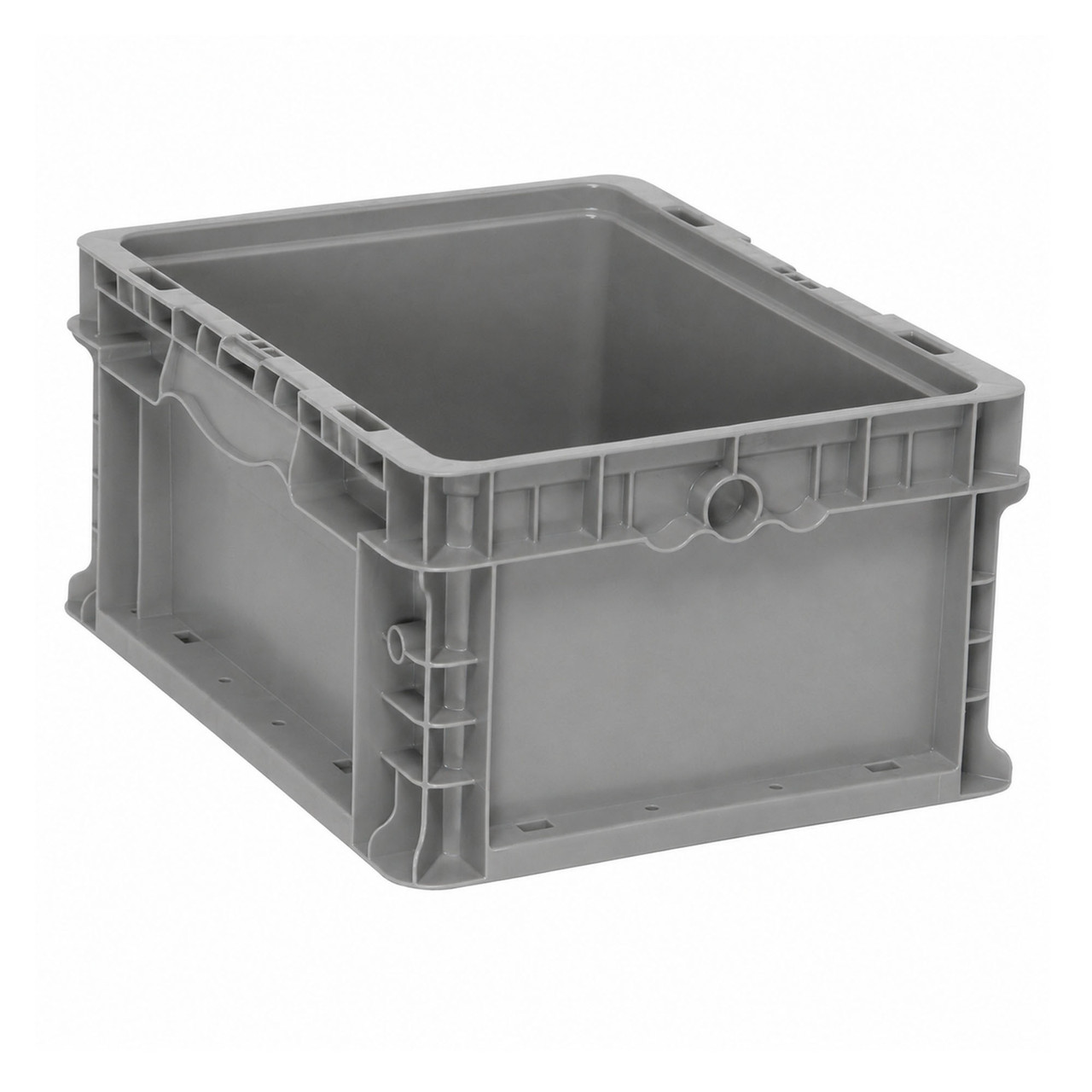 Stacker Straight Wall Container - 15'' W x 12'' D x 7.5'' H - Gray - 175 lb Capacity