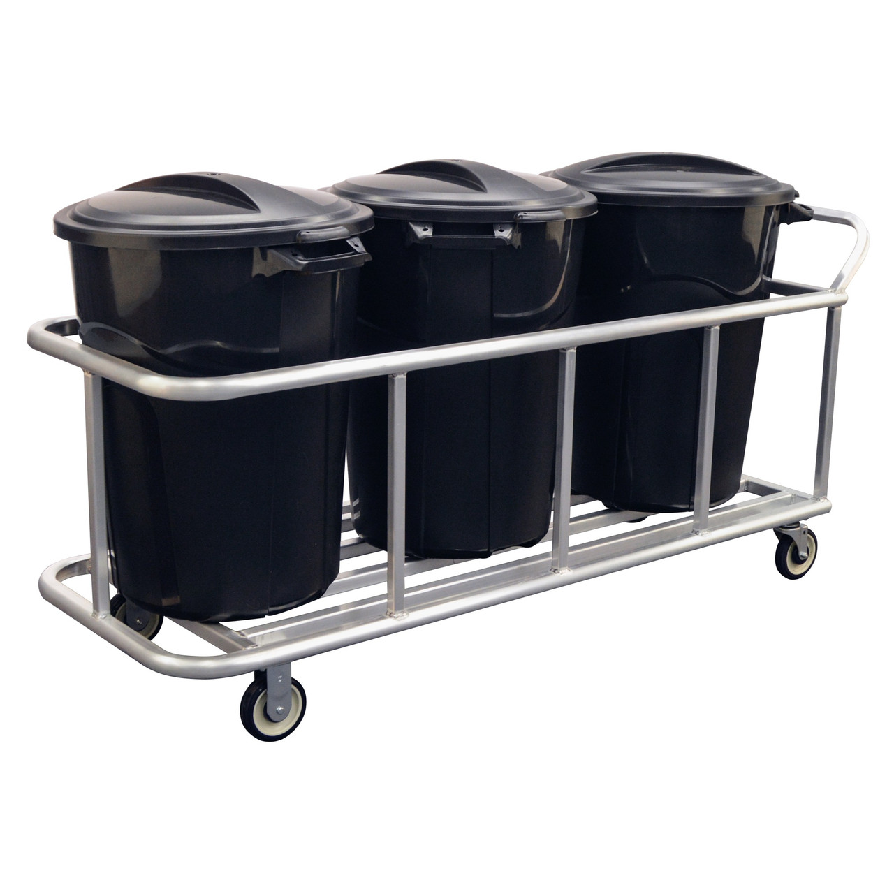 Triple Trash Can Cart - Aluminum - 1000 lb Capacity