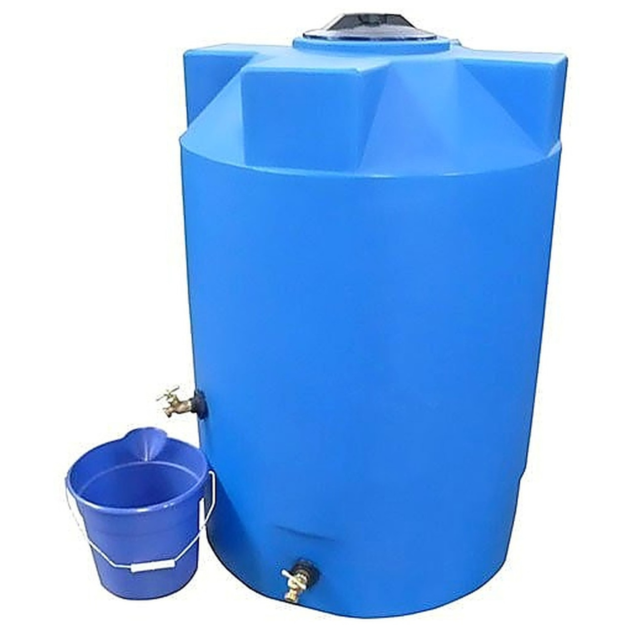 100 Gallon Emergency Water Storage Tank - 30 inch Diameter x 42 inch H - Blue - Polyethylene for storage