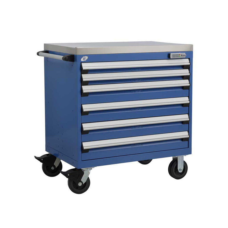 6-Drawer Heavy-Duty Mobile Drawer Cabinet 36'' W x 24D - R5BEE-3024
