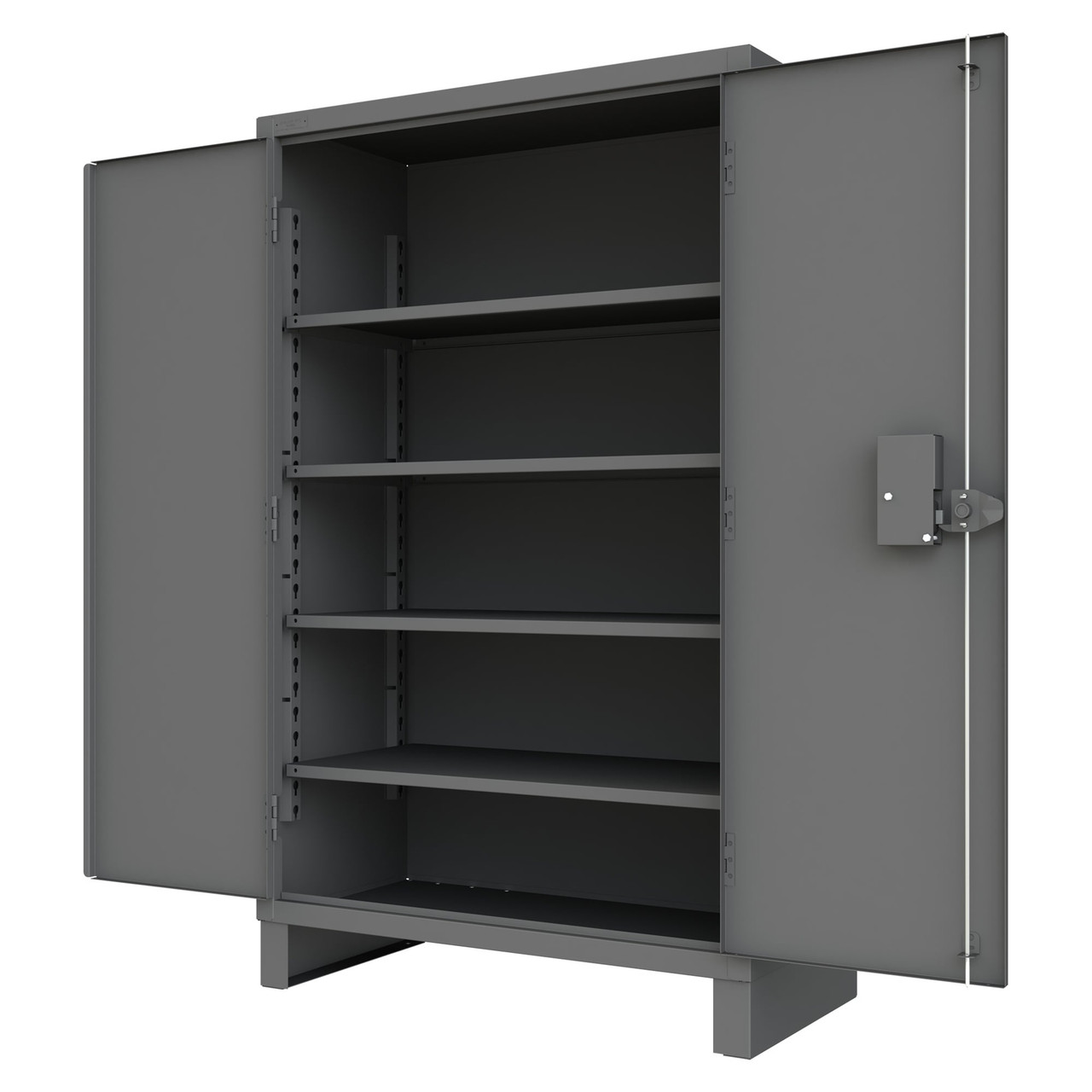 Access Control Cabinet with Electronic Lock, 4 Adjustable Shelves, Gray for small parts storage