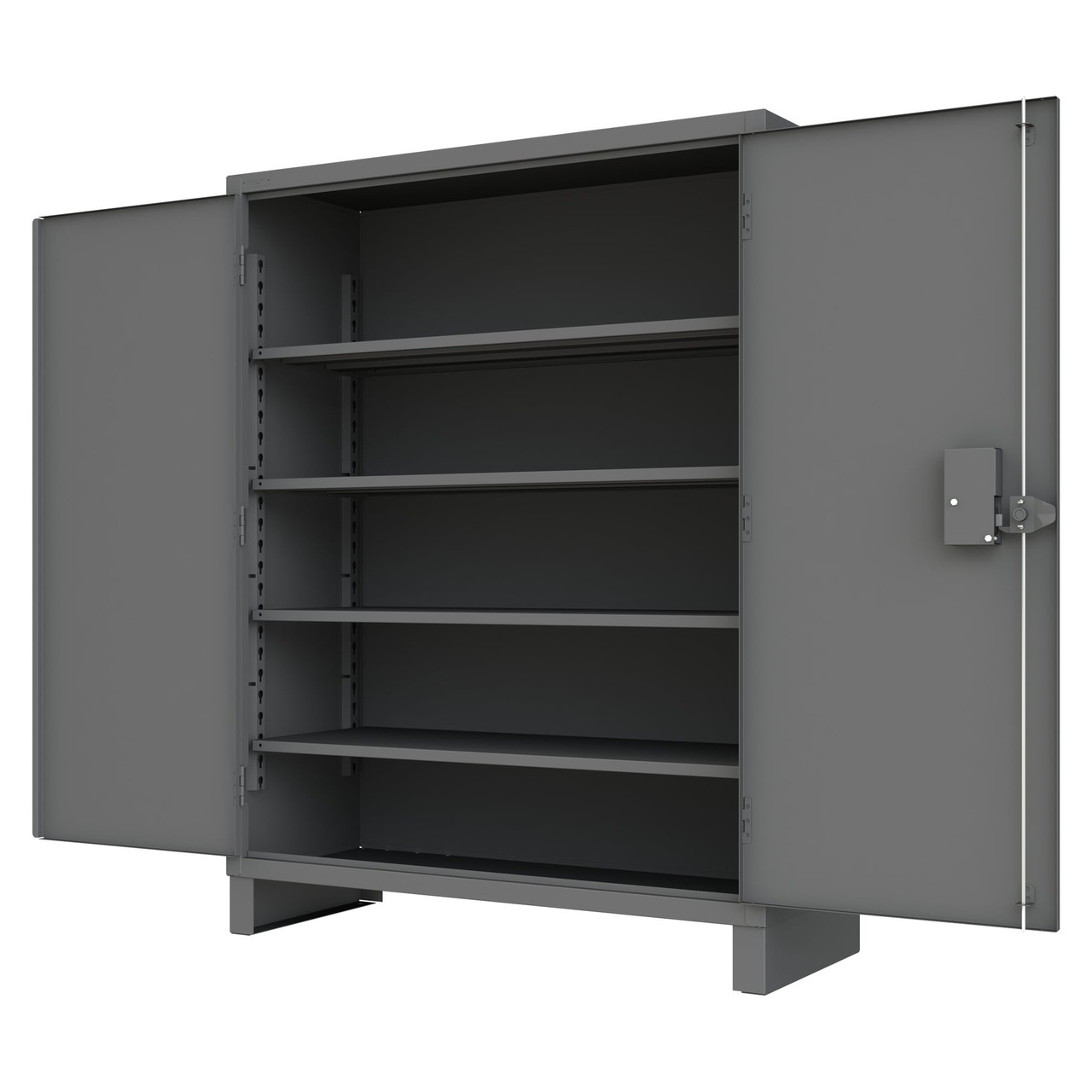 Access Control Cabinet with Electronic Lock - 4 Adjustable Shelves - Gray for small parts storage