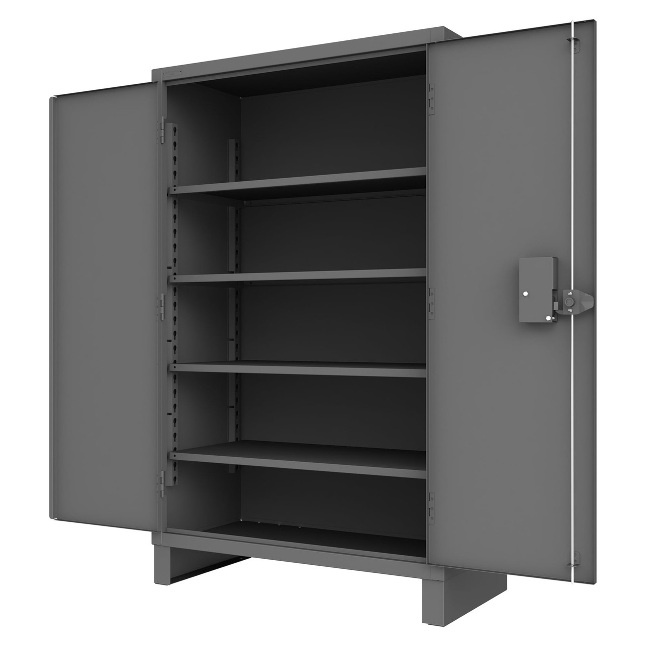 Access Control Cabinet with Electronic Lock - 4 Adjustable Shelves - Gray for small parts storage