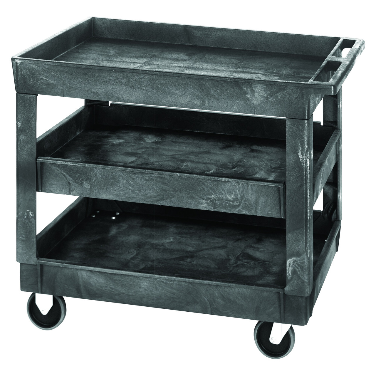 3-Shelf Polymer Utility Cart - Gray - 550 lb Capacity for storage