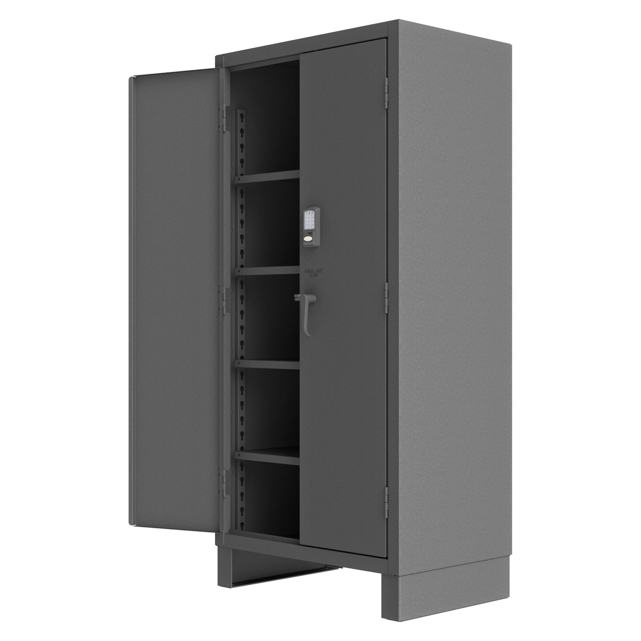 Access Control Cabinet - 4 Adjustable Shelves - Electronic Lock - Gray for small parts storage