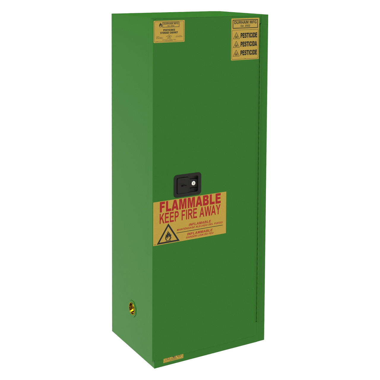 Pesticide Storage Cabinet, 24 Gallon, 1 Door, Manual Close, Green for storage