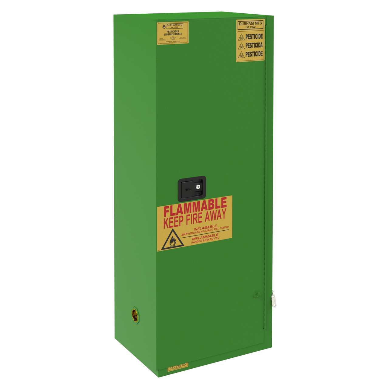 Pesticide Storage Cabinet - 24 Gal - Green - 1 Self-Closing Door, 3 Shelves for storage