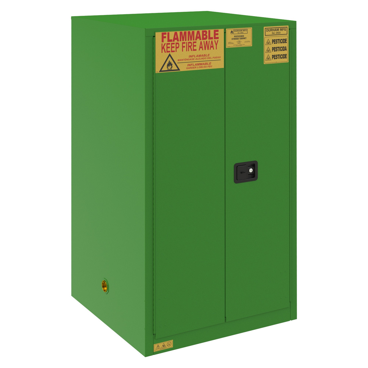 Pesticide Storage Cabinet - 60 Gallon - Green - 2 Door, 2 Shelf, FM Approved for storage