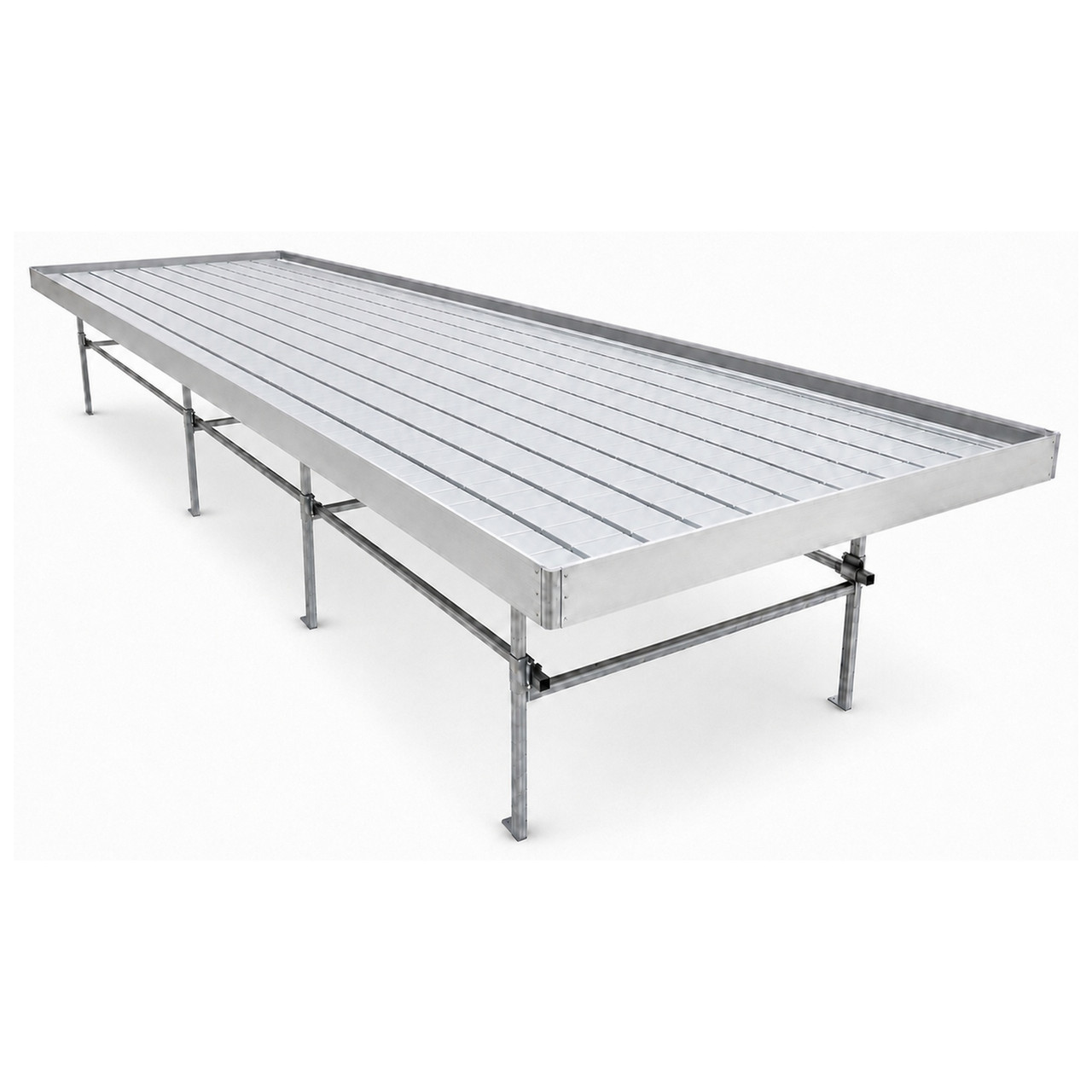 Standard Rolling Ebb & Flow Greenhouse Bench for Indoor Farming - 6'W x 16'L