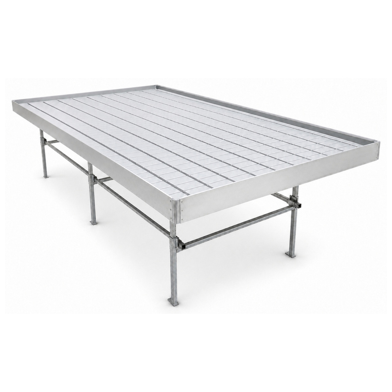 Standard Rolling Ebb & Flow Greenhouse Bench for Indoor Farming - 6'W x 12'L