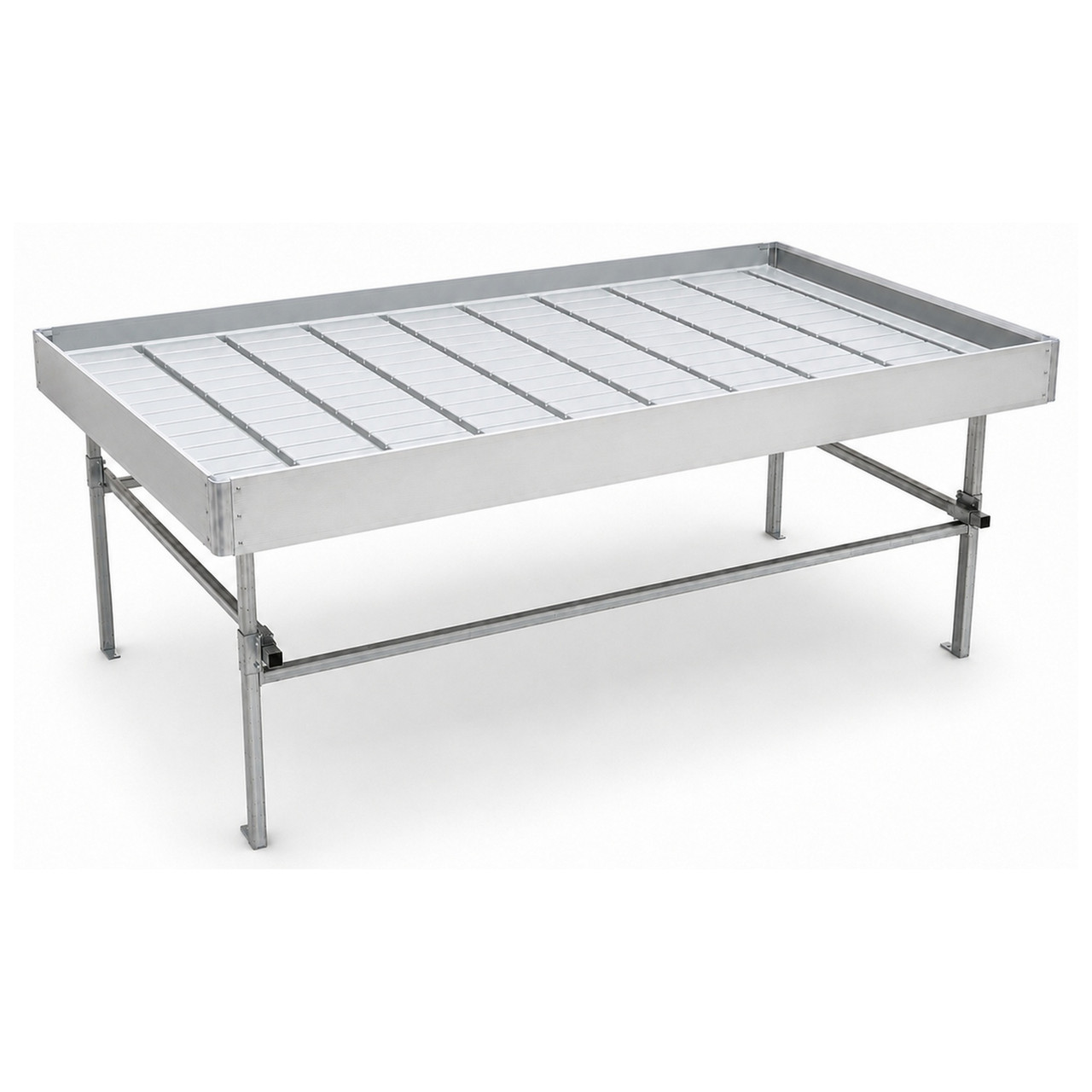 Standard Rolling Ebb & Flow Greenhouse Bench for Indoor Farming - 6'W x 4'L