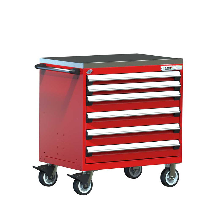 6-Drawer Heavy-Duty Mobile Drawer Cabinet 36'' W x 24D - R5BEE-3026