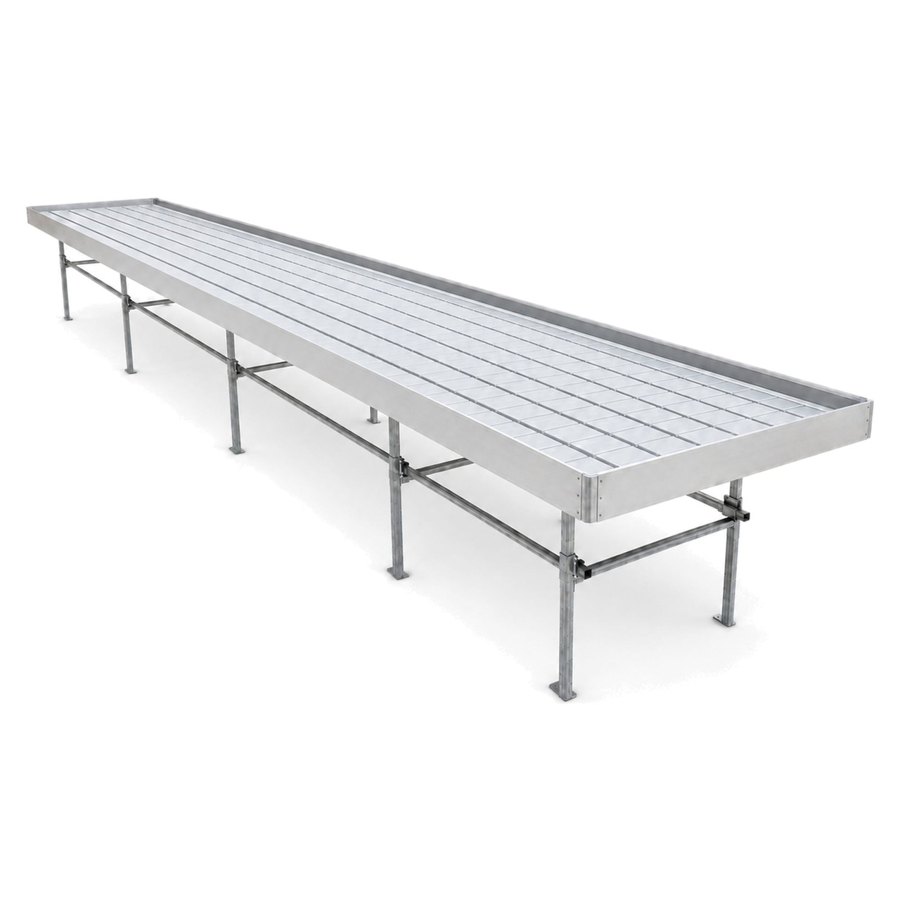Standard Rolling Ebb & Flow Greenhouse Bench for Indoor Farming - 4'W x 112'L
