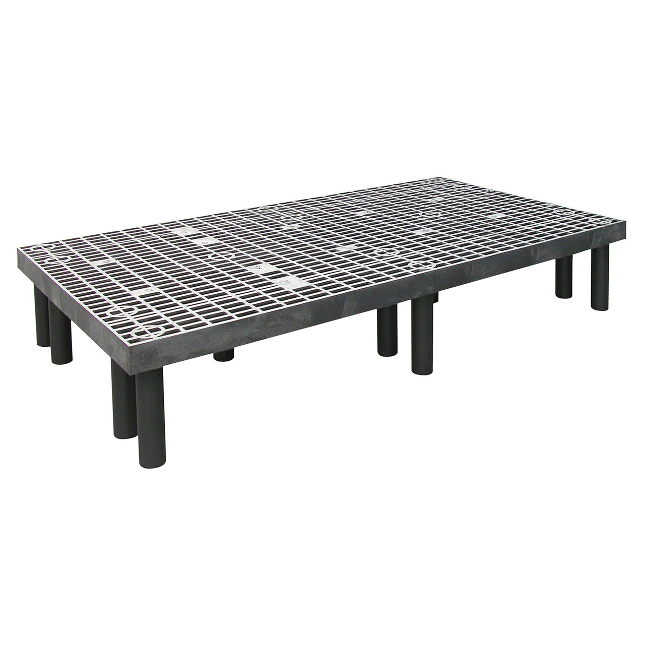 Polymer Dunnage Rack with Vented Top - Black - 1500 lb Capacity for storage