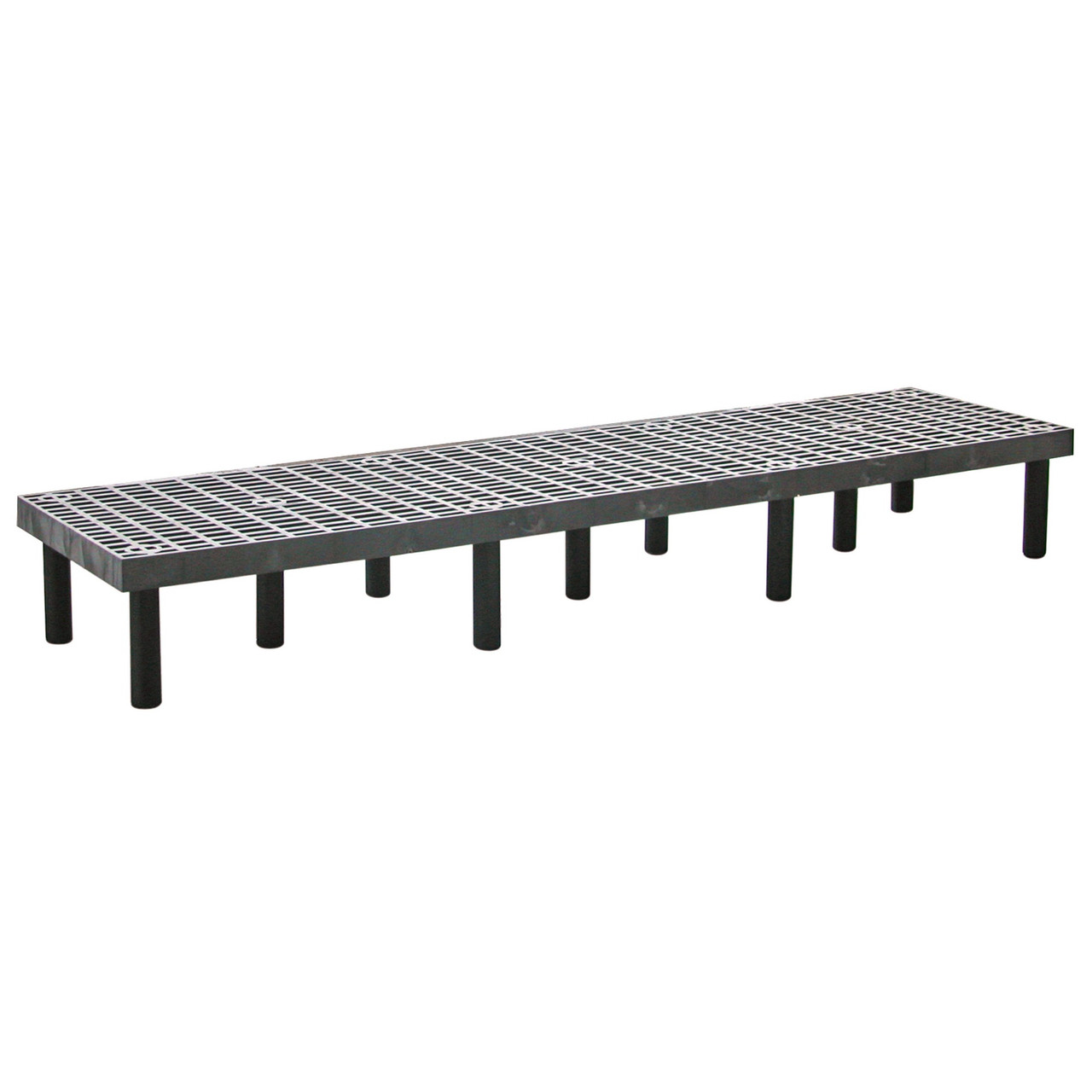 Polymer Dunnage Rack with Vented Top - Black - 1400 lb Capacity for storage