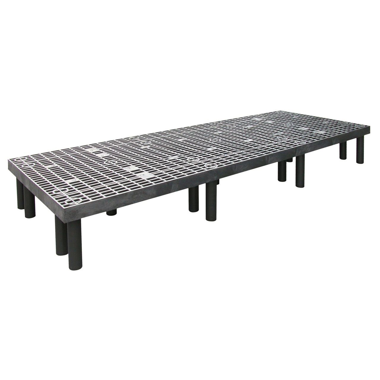 Polymer Dunnage Rack with Vented Top - Black - 2000 lb Capacity for storage