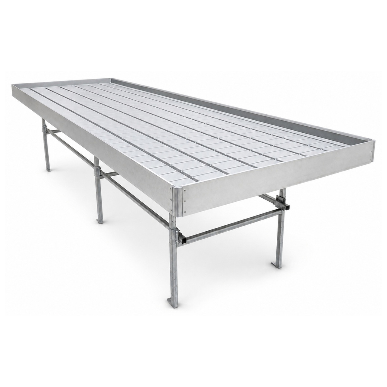 Standard Rolling Ebb & Flow Greenhouse Bench for Indoor Farming - 4'W x 12'L