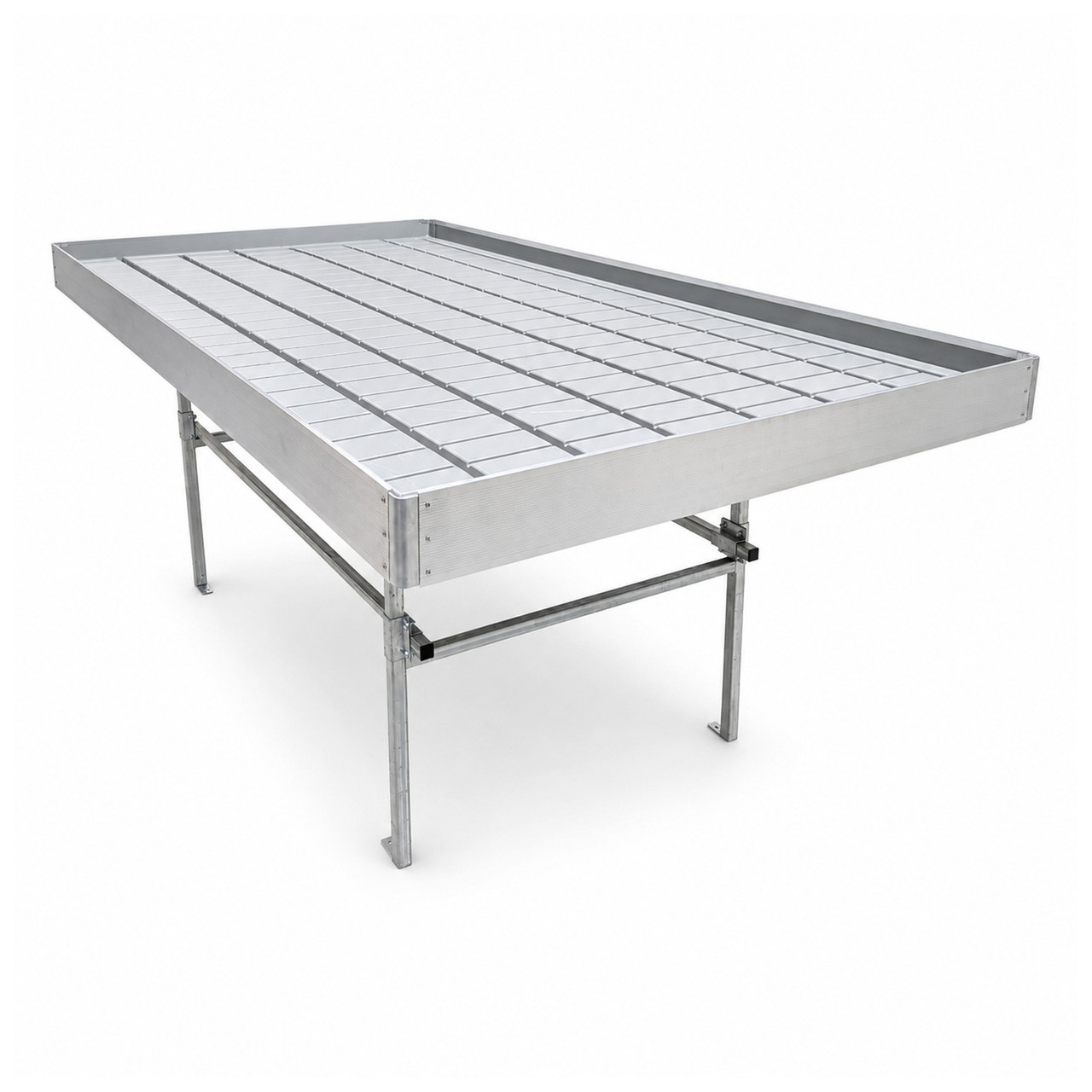 Stationary Ebb & Flow Greenhouse Bench for Indoor Farming - 8'L x 5'W