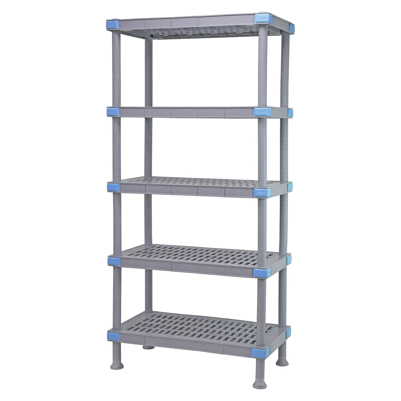 Millenia 5-Shelf Polymer Shelving Unit - Gray storage rack