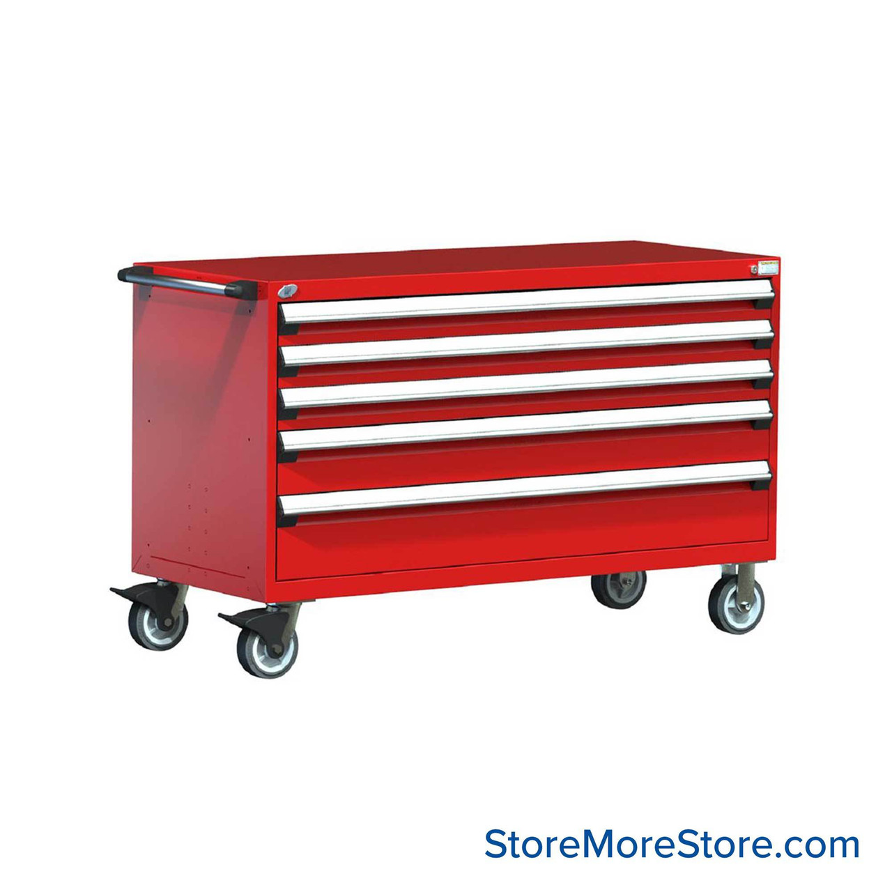 5-Drawer Heavy-Duty Mobile Drawer Cabinet 60'' W x 27D - R5BKG-3011