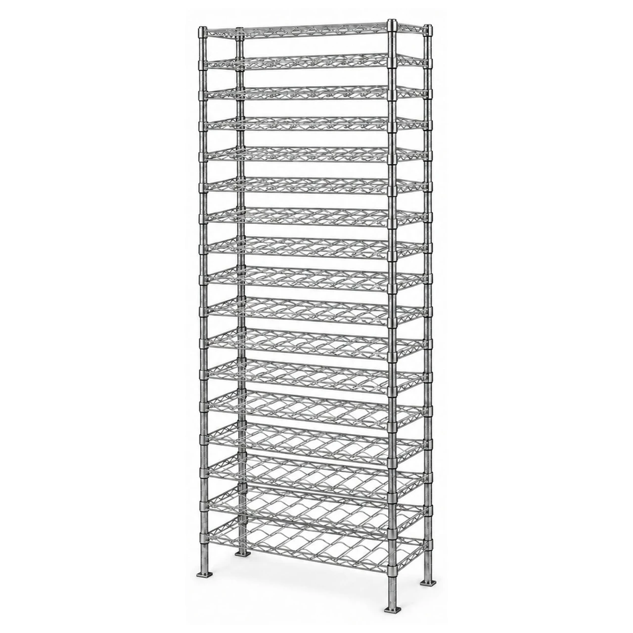 Wire Wine Cradle Shelving Unit - Chrome - 204-Bottle Capacity for storage