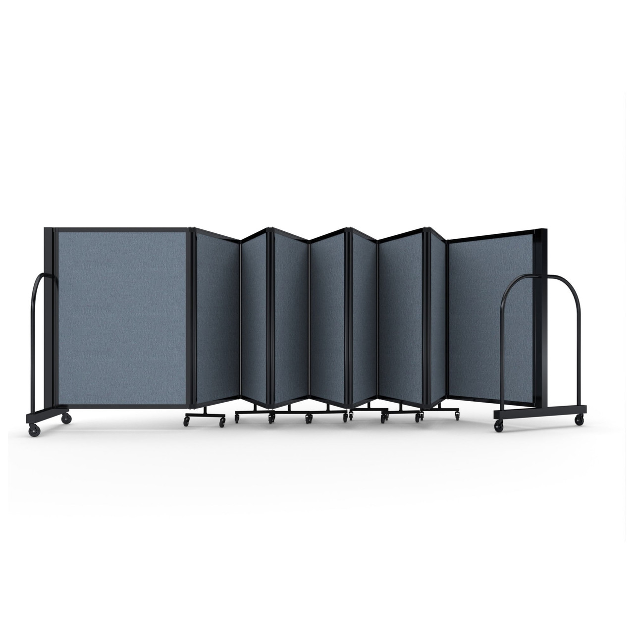 Full Motion Room Divider 25' - 9 Panel, Fabric, Summer Blue