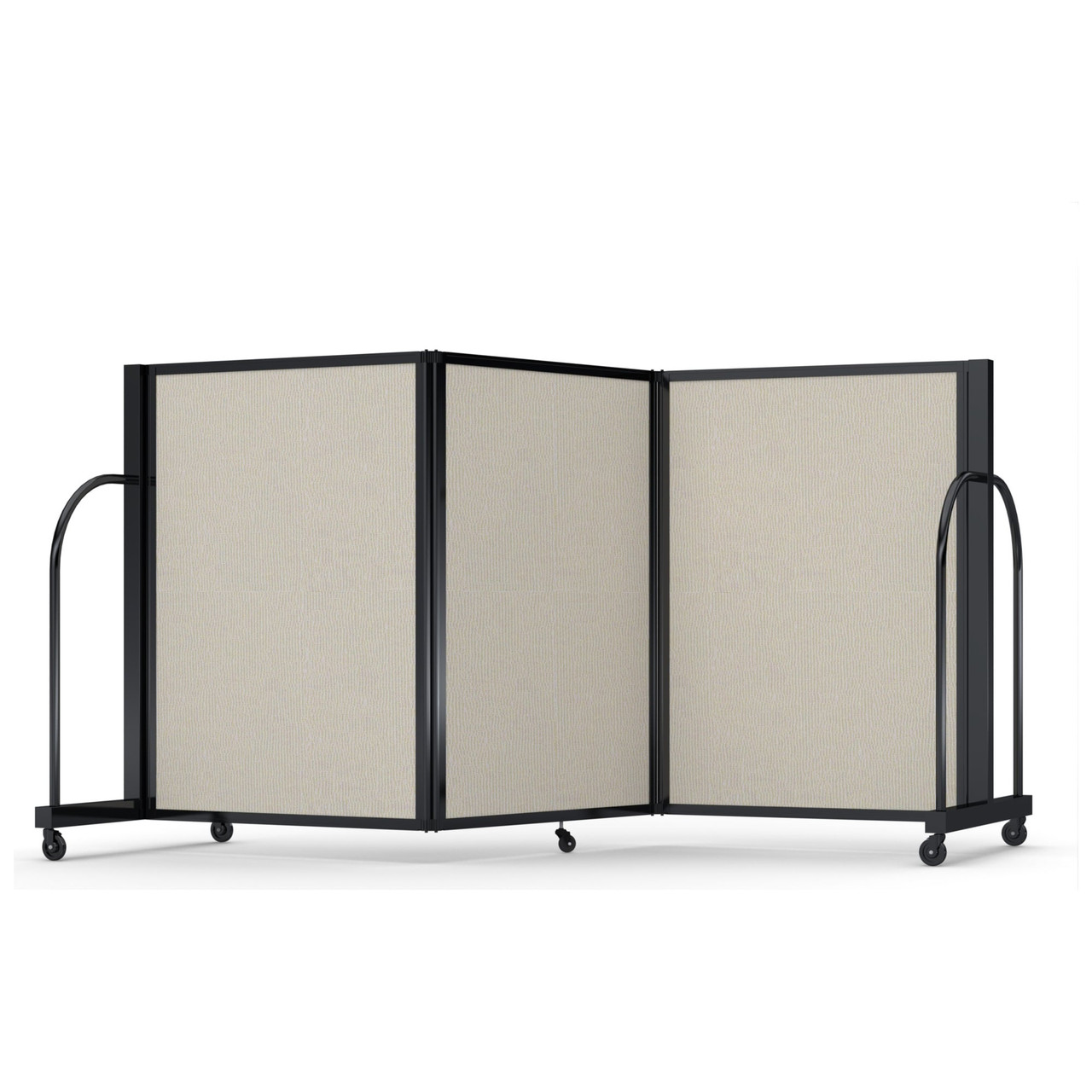 Full Motion Room Divider - 3 Panel, Fabric, Sand for storage