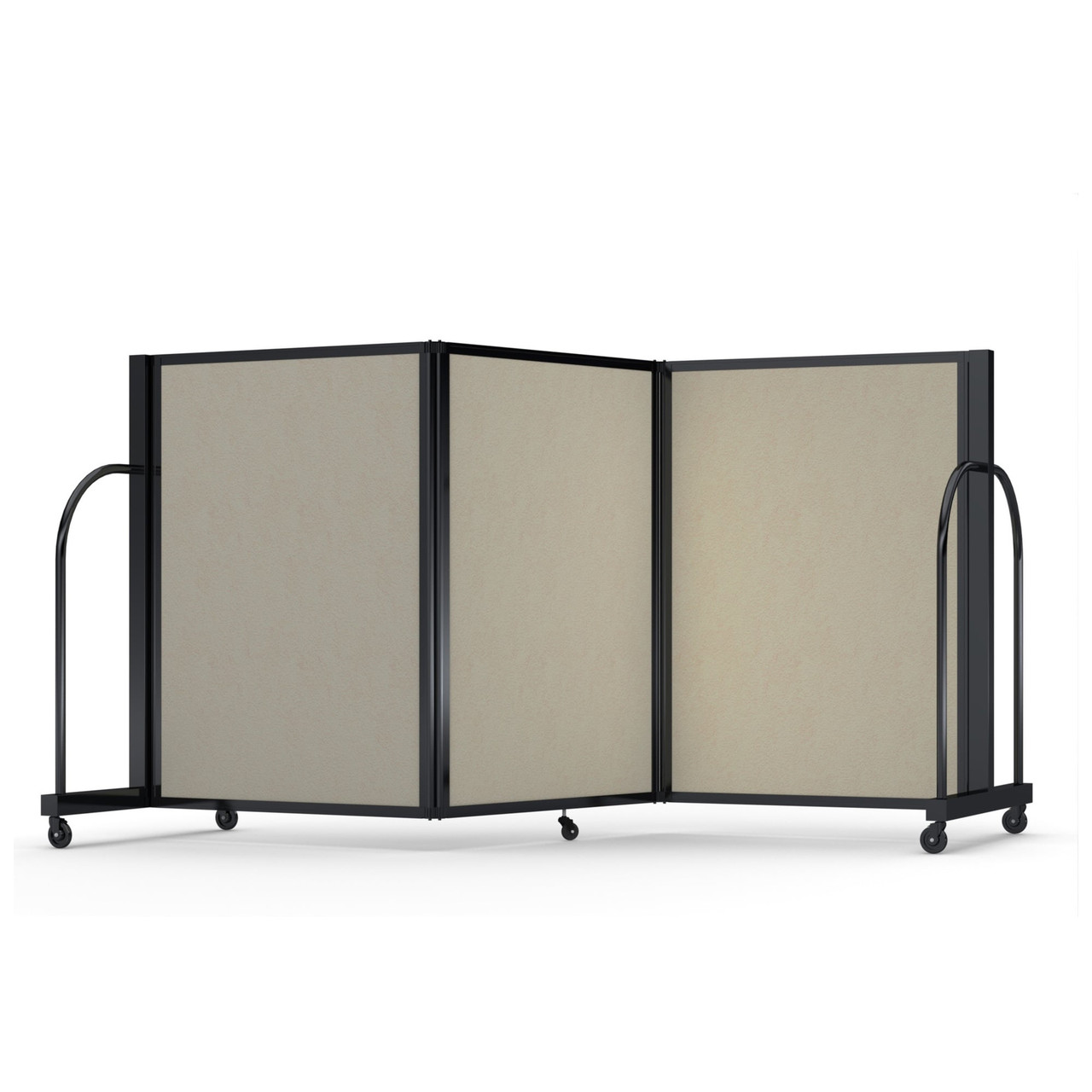 Full Motion Room Divider - 3 Panel, Hazelnut Vinyl for storage