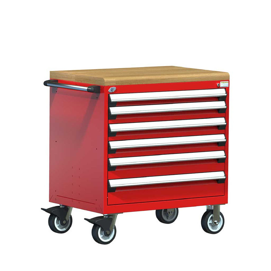 6-Drawer Heavy-Duty Mobile Drawer Cabinet 36'' W x 24D - R5BEE-3010