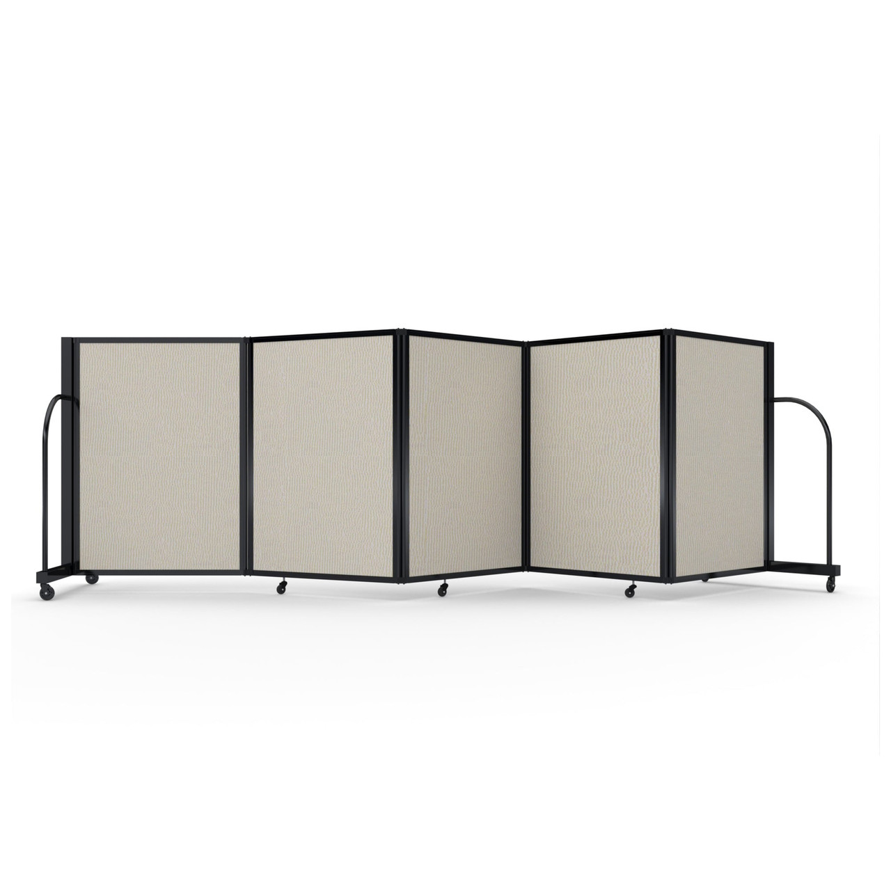 Full Motion Room Divider ' - 5 Panel, Fabric, Black Frame, Sand for storage