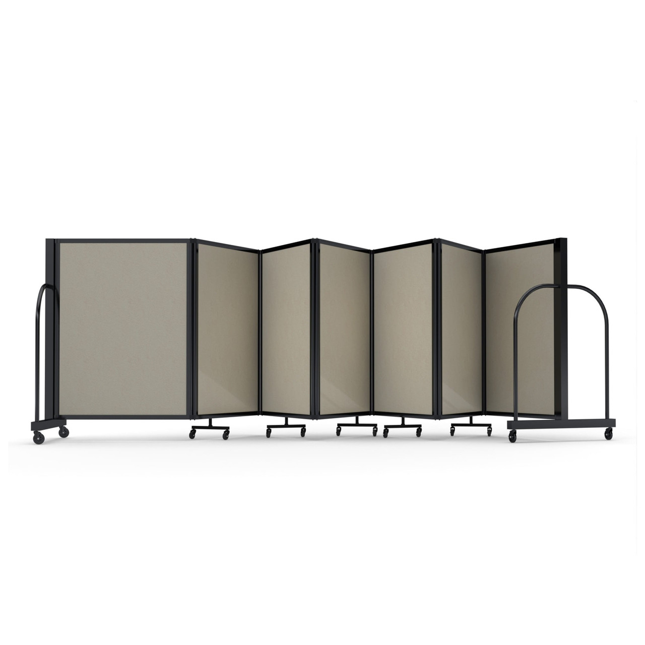 Full Motion Room Divider - 7 Panel, Hazelnut Vinyl
